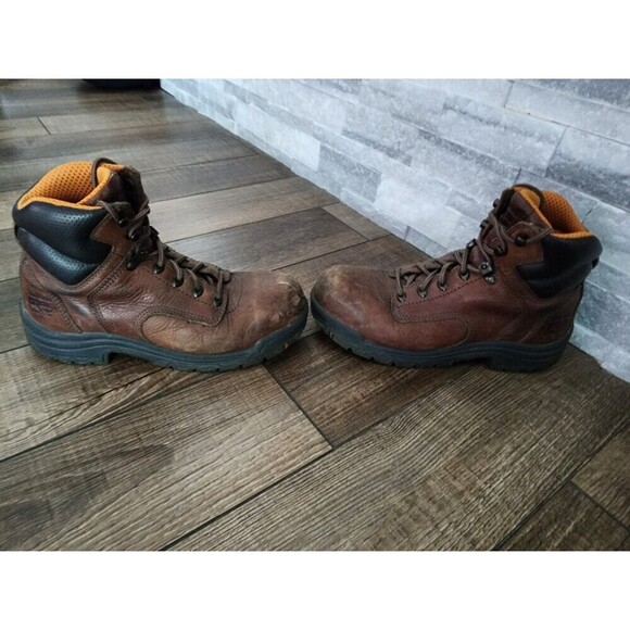 Timberland Pro Titan Brown Leather Safety Toe Work Boots Womens 8 M 26388 - Picture 2 of 10
